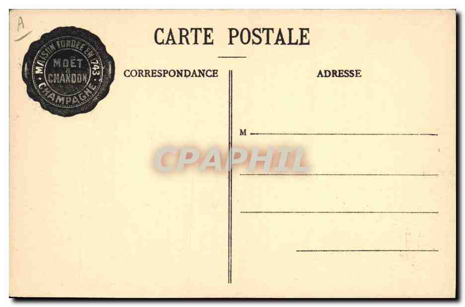 CPA Folklore Vin Vendange Champagne Moet & Chandon Salle d'expedition — Rückseite