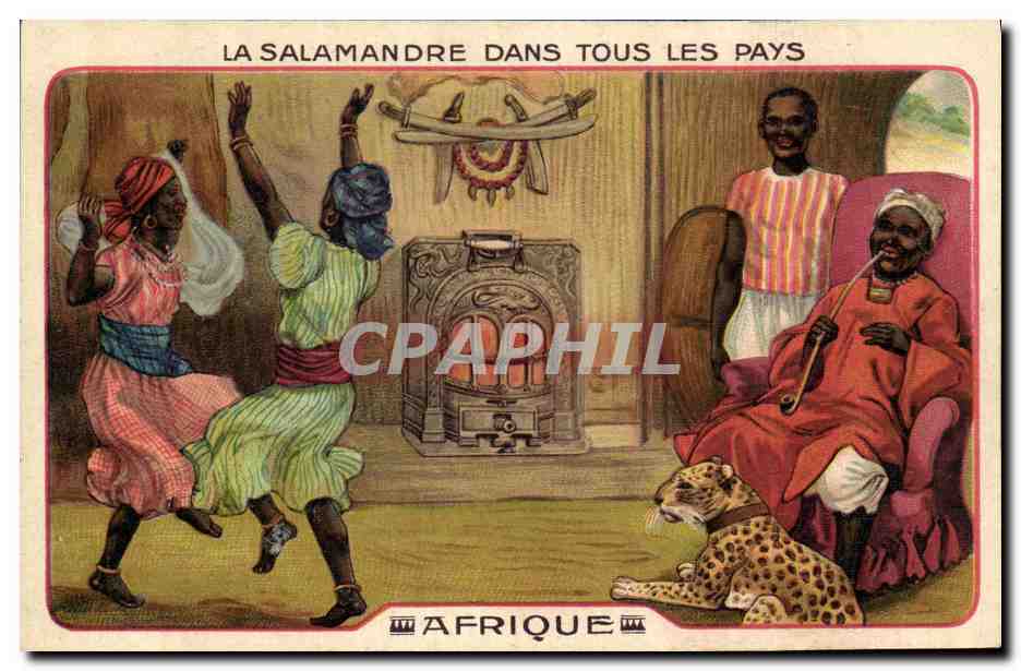 Afrique — Danseurs et homme fumant une pipe — série Afrique, n° III