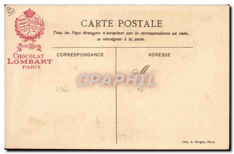 CPA Publicite Chocolat Lombart Les gorges du Tarn Joueurs de boules Aveyronnais  — Rückseite