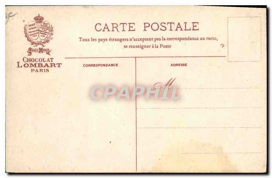 CPA Publicite Chocolat Lombart La fete au village La course en sacs Paris  — Rückseite