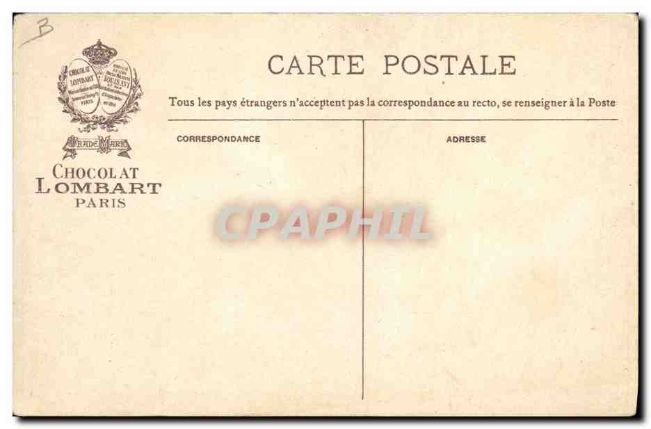 Célébration du Roi — Chocolat Lombart — Éditeur Chocolat Lombart, Paris — Verso