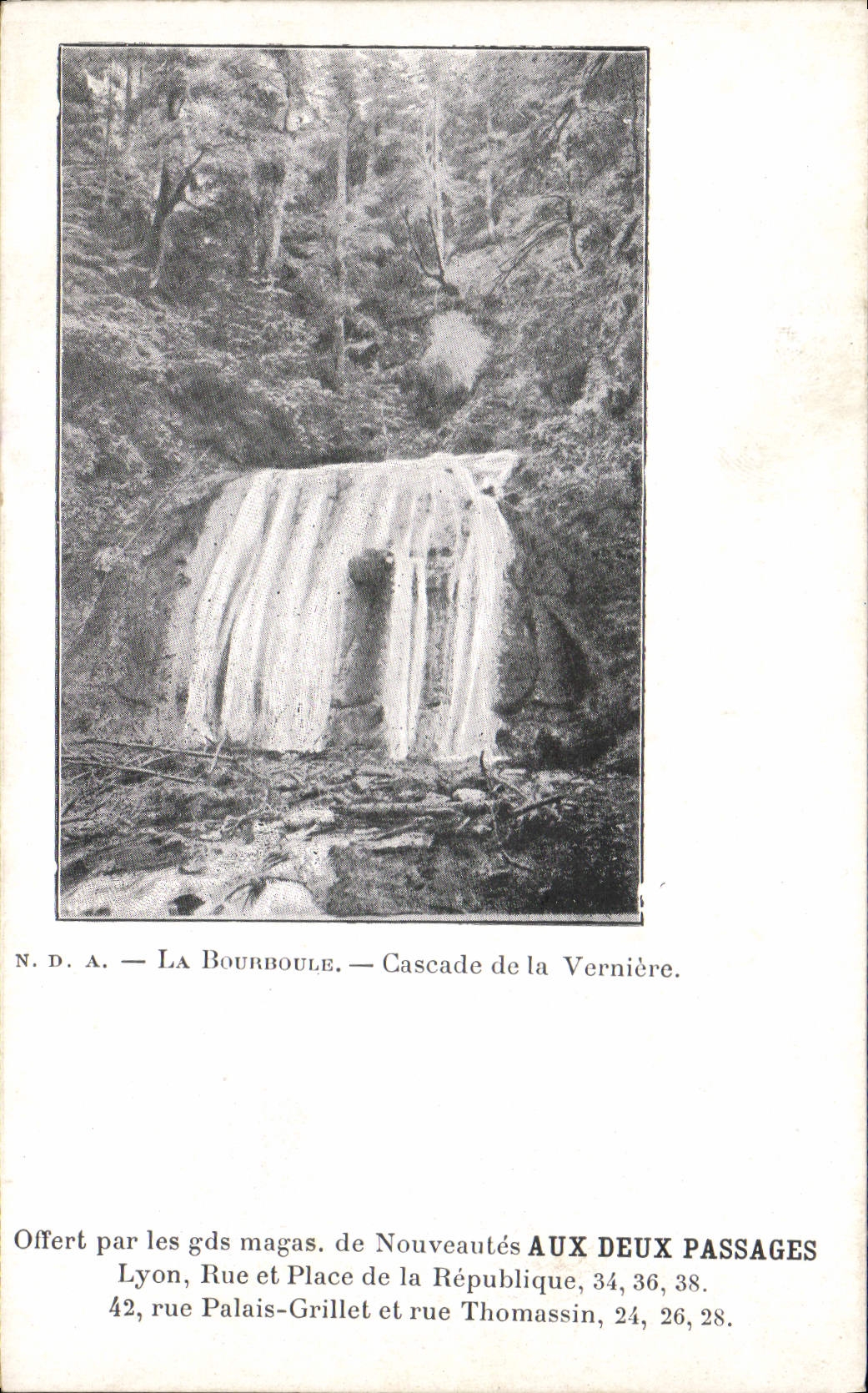 CPA Publicite La Bourboule Cascade de la Verniere Aux Deux Passages Lyon 
