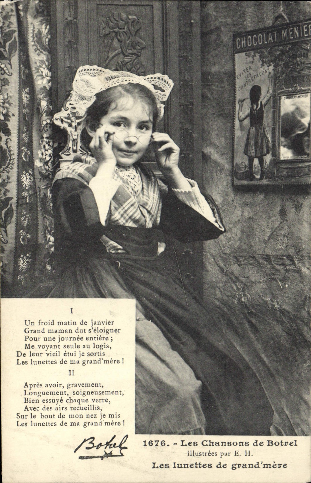 CPA Folklore Les chansons de Botrel Les lunettes de grand mere 