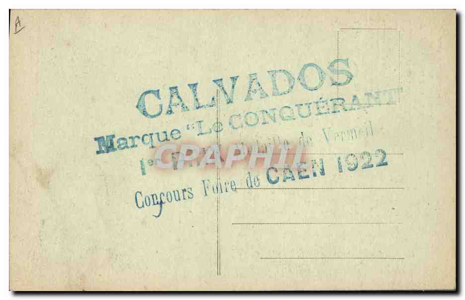 CPA Publicite Vieux Calvados Distillerie de la Belle Etoile Falaise  — Rückseite