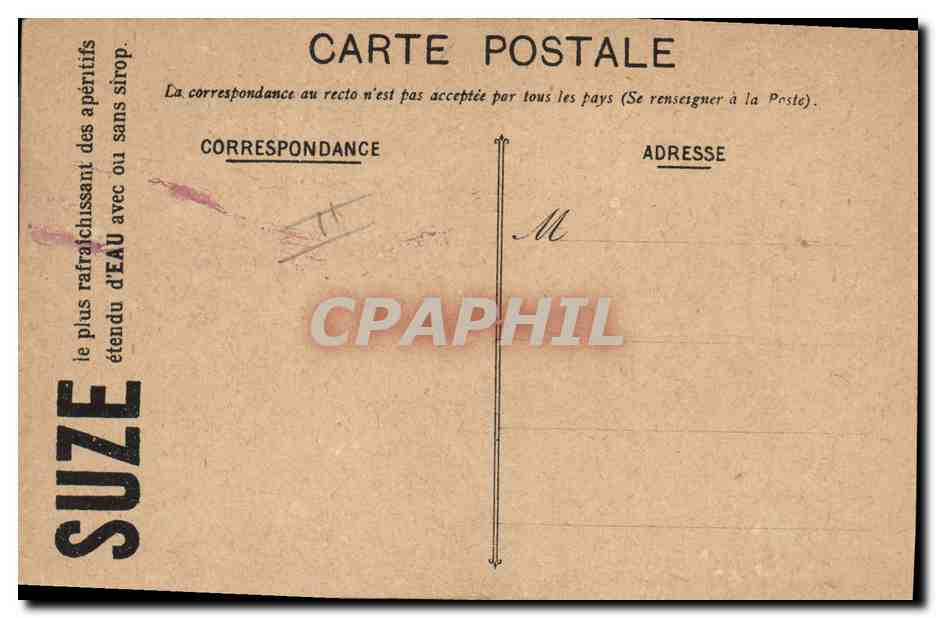CPA Publicite Suze Aperitif a la Gentiane Zeppelin Dirigeable Avion Aviation  — Verso