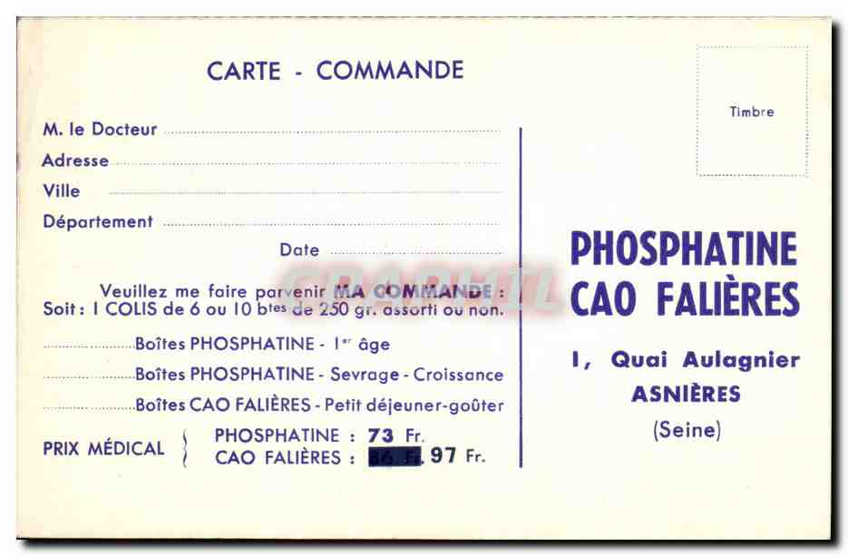 CPA Publicite Phosphatine Bebes Enfant  — Verso