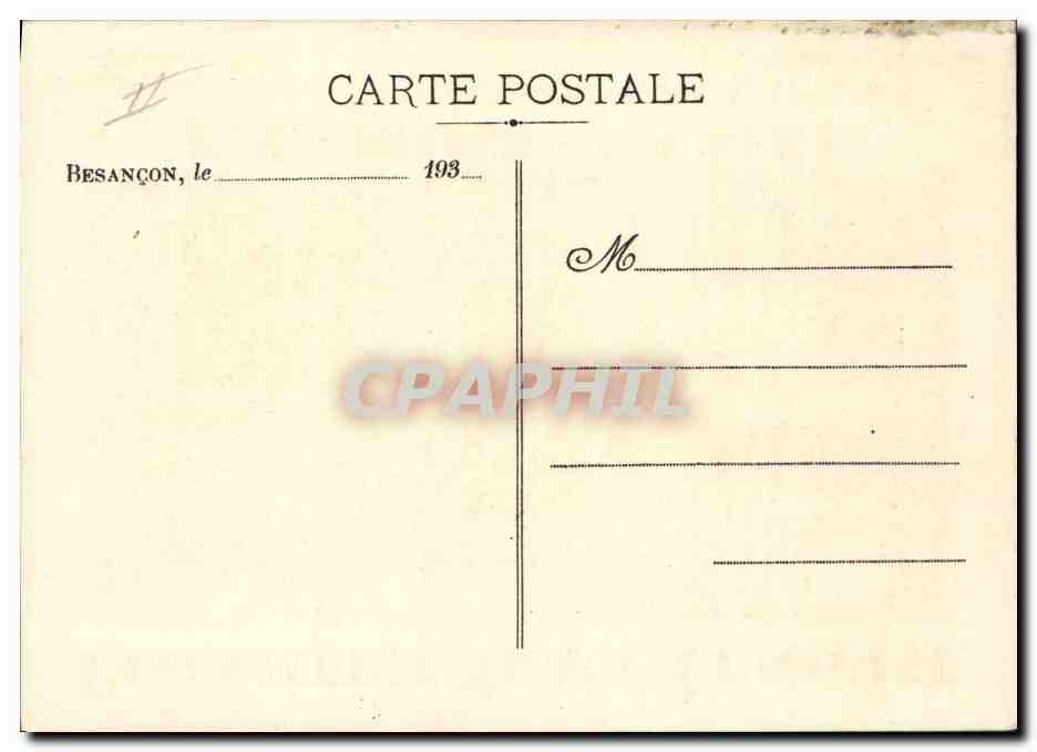 CPA Publicite Biscuiterie Franc Comtoise Bricelets Gaufrettes Buhler Panier Besancon  — Verso