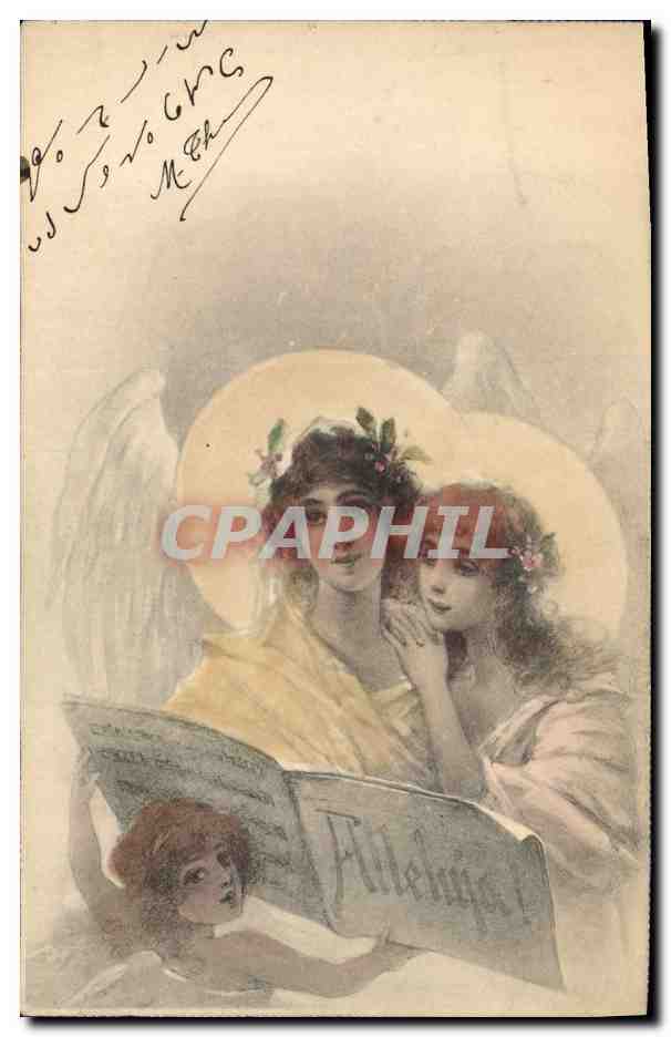CPA Illustrateur Fantaisie Femmes Ange 