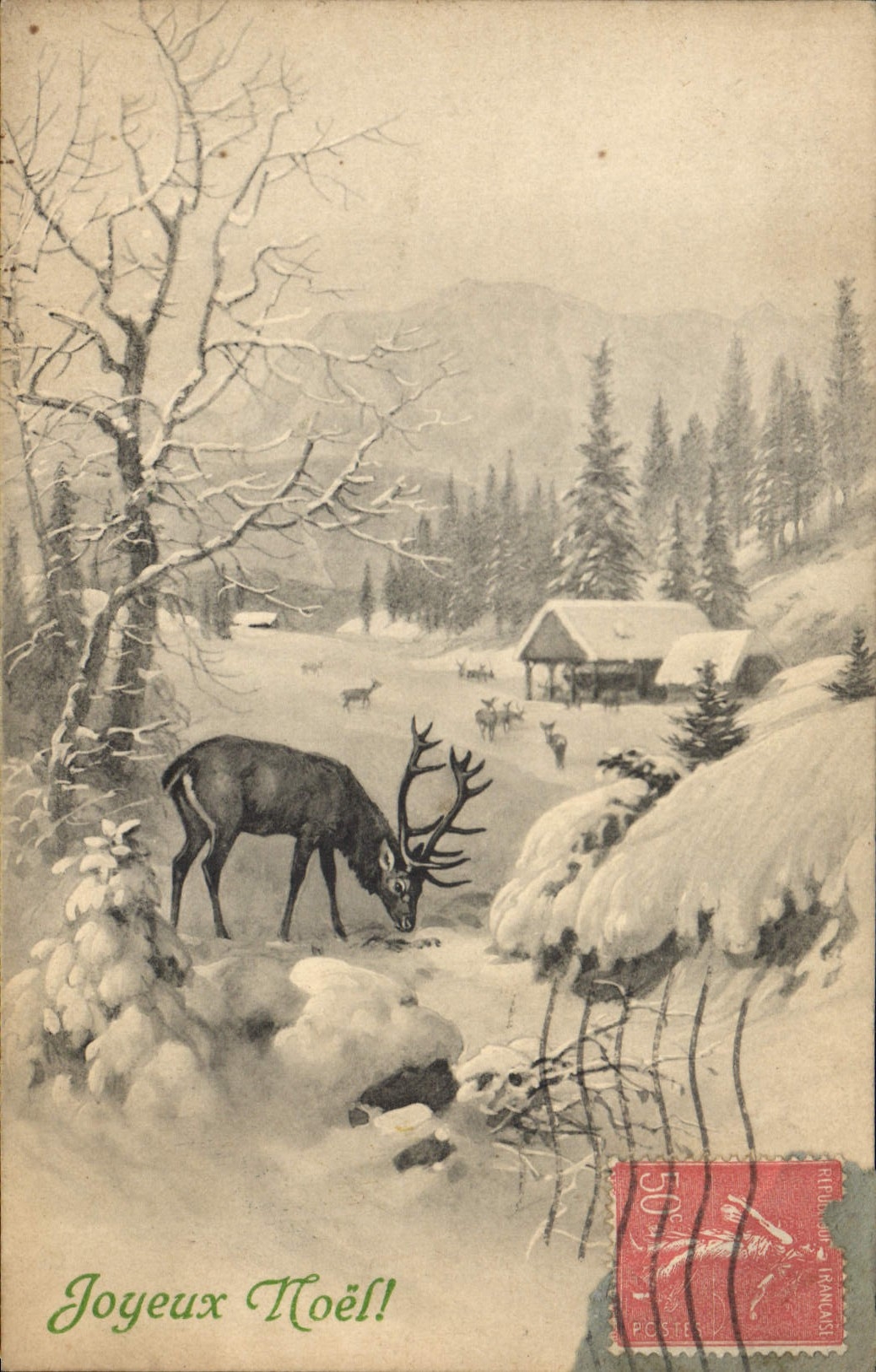 CPA Illustrateur Fantaisie Biche 