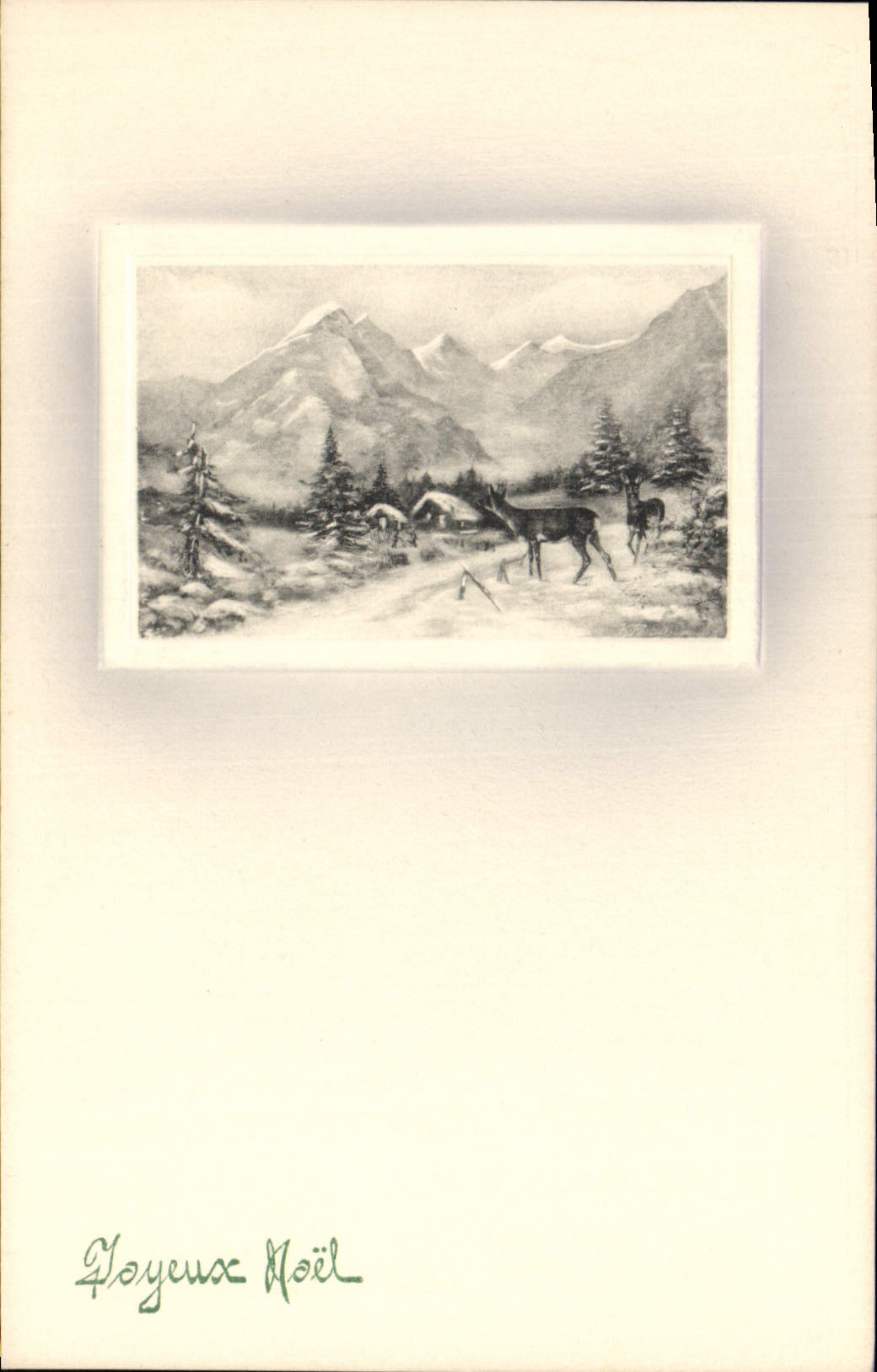 CPA Illustrateur Fantaisie Noel Biche 