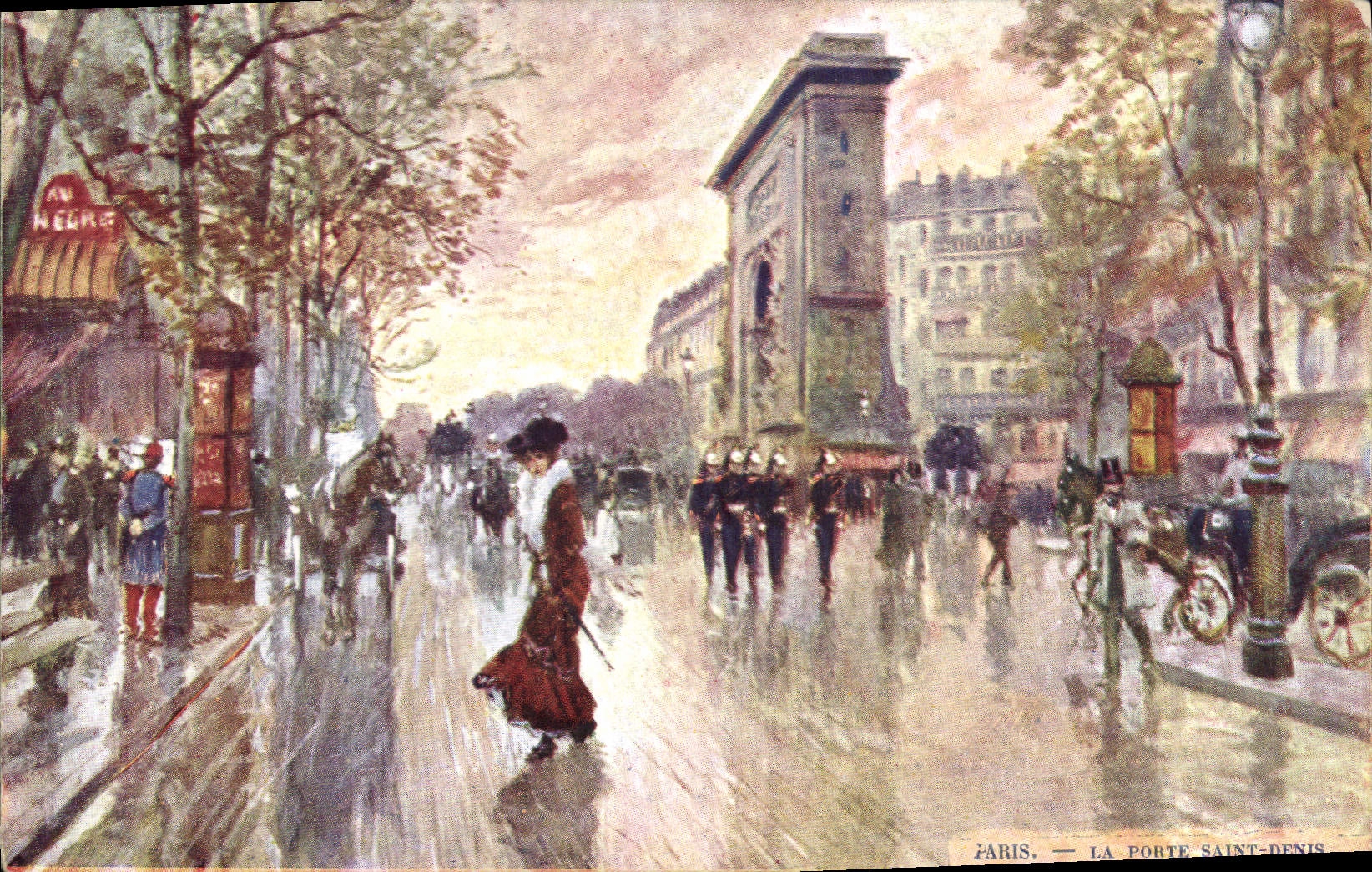 CPA Paris Illustrateur La porte St Denis