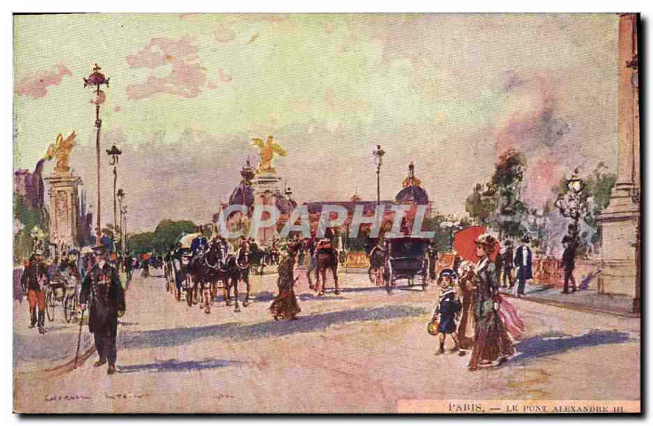 CPA Paris Illustrateur Le pont Alexandre III