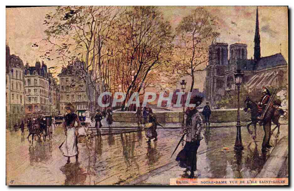 Paris — Notre-Dame von der Île Saint-Louis aus gesehen — unbekannter Verlag