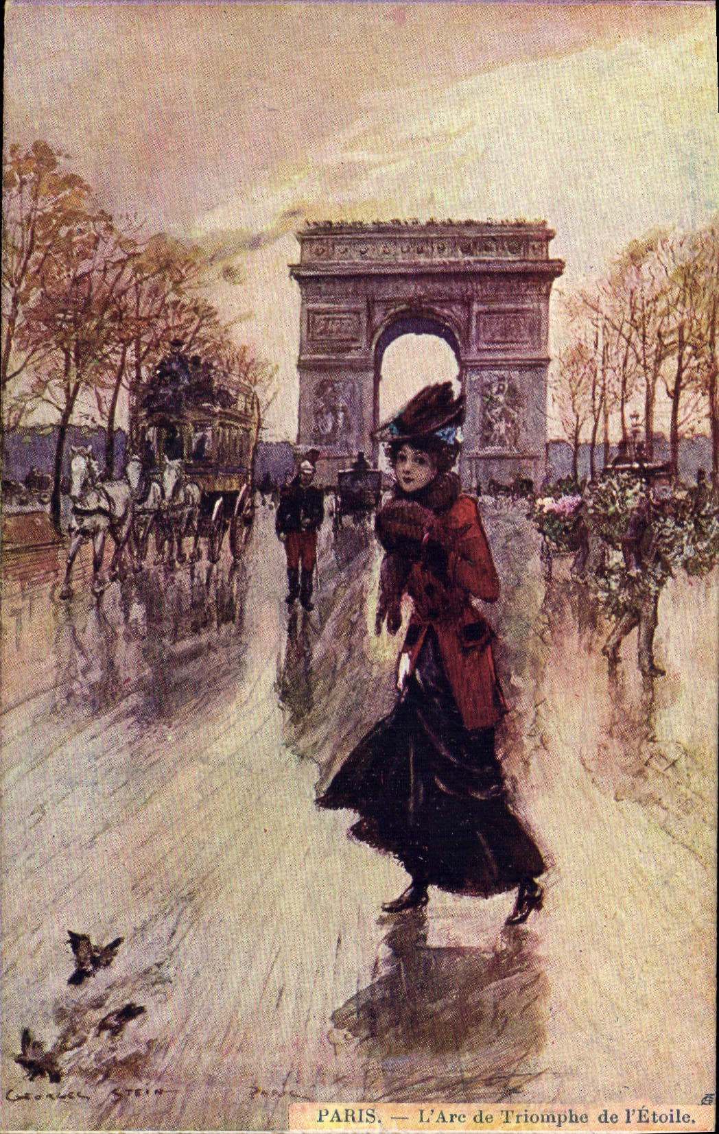 CPA Paris Illustrateur L'Arc de Triomphe de l'Etoile