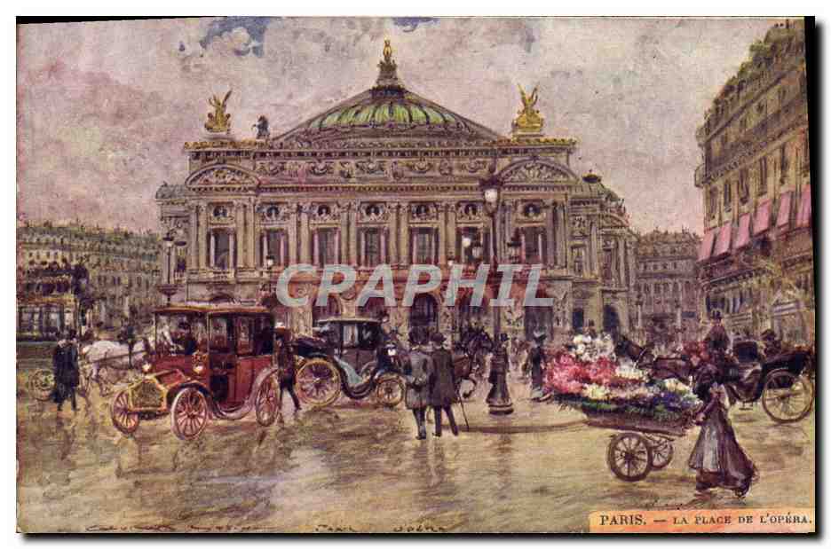 CPA Paris Illustrateur La Place de l'Opera