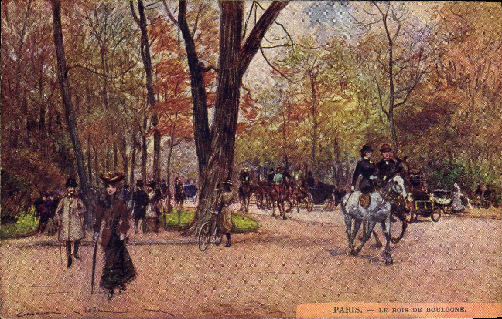 Paris — Le Bois de Boulogne — engraving by C. Carpentier