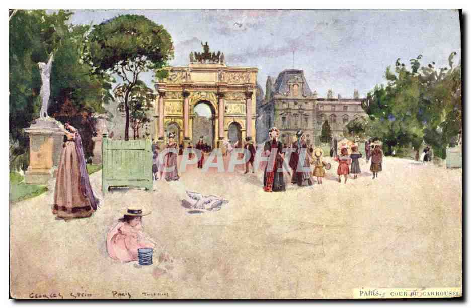 CPA Paris Illustrateur Cour du Carrousel 