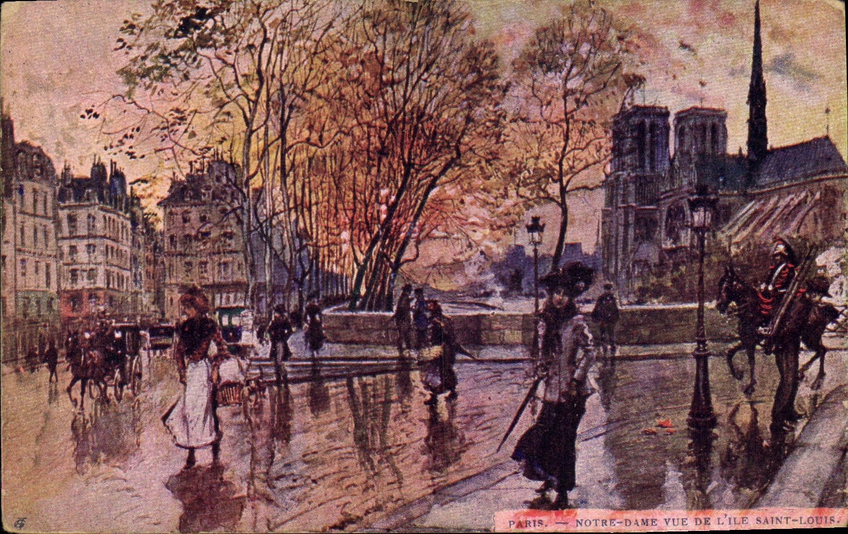 Paris — Notre-Dame vue de l'Île Saint-Louis — éditeur non identifié, n° de série 4