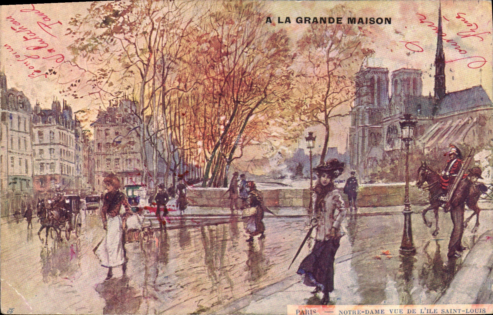 Paris — Notre-Dame vue de l'Île Saint-Louis — éditeur A La Grande Maison