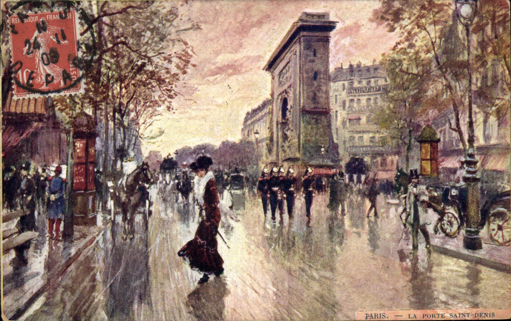 CPA Paris Illustrateur La Porte St Denis