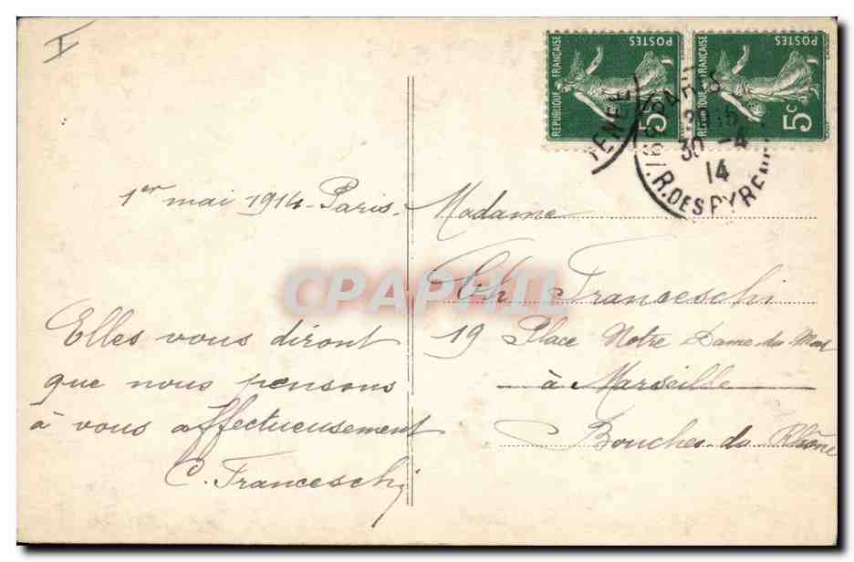 CPA Fantaisie Fleurs  — Rückseite