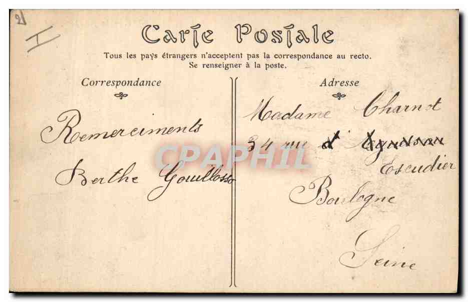 CPA Phare Le Treport La jetee par gros temps — Rückseite