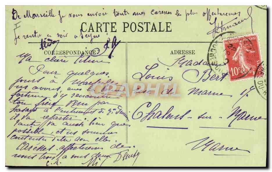 CPA Phare Sainte Marie Marseille Bateau — Rückseite