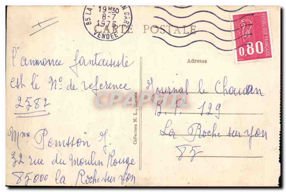 CPA Carantec L'Ile Louet et le Phare  — Rückseite