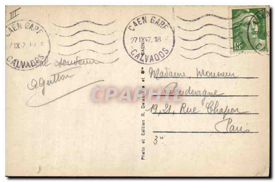 Caen — Juin-Juillet 1944 — Rue Saint-Jean vers la rue Jean-Romain — Verso