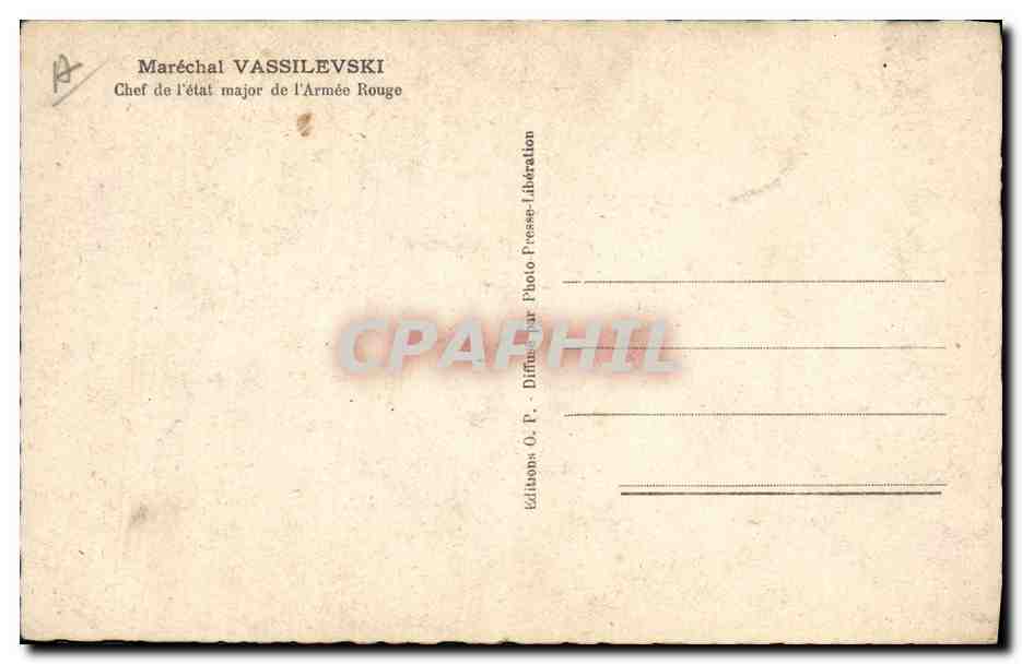 CPA Militaria Marechal Vassilevsky Russie Russia — Rückseite