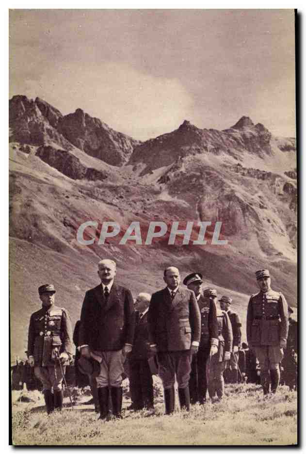 CPA Militaria Le President de la Republique et le President du Conseil Manoeuvres du Galibier Aout 1938