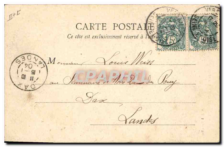 CPA Orgue Versailles Les orgues de la cathedrale Saint Louis — Rückseite