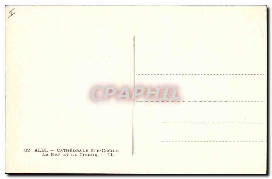 CPA Orgue Albi Cathedrale Ste Cecile La nef et le choeur — Rückseite