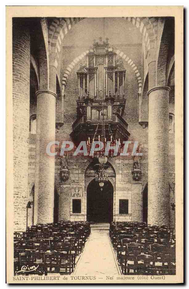 CPA Orgue Saint Philibert de Tournus Nef majeure