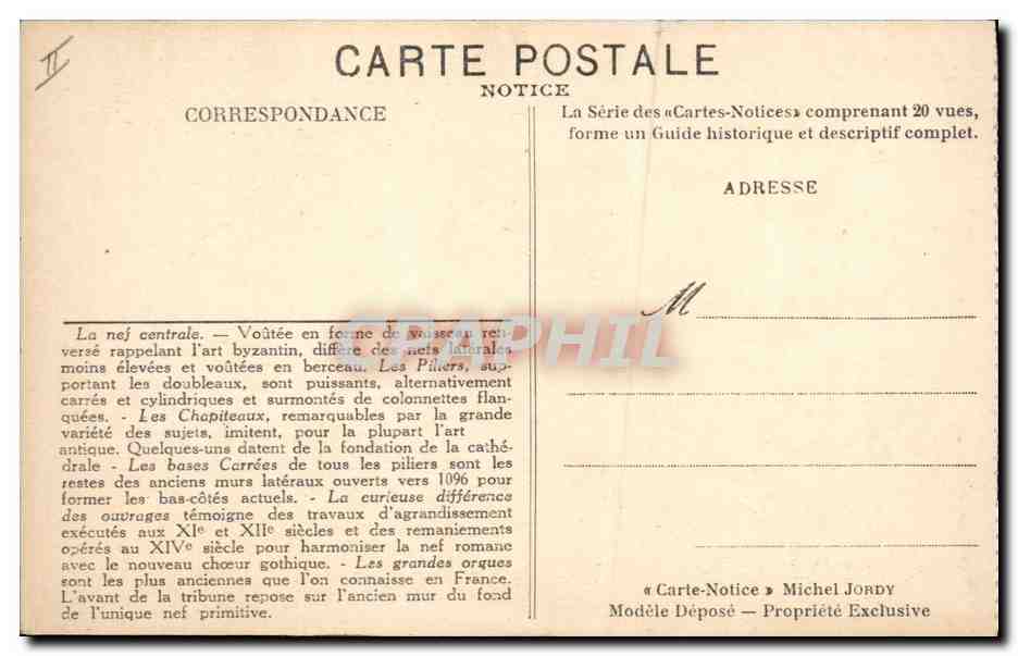 CPA Orgue Cite de Carcassonne Cathedrale St Nazaire La nef centrale — Rückseite