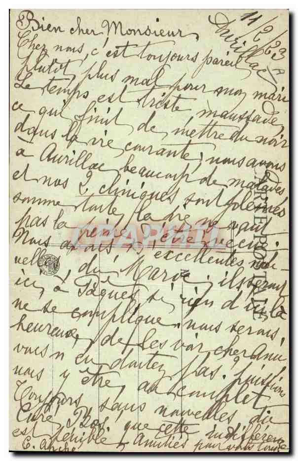 CPA Folklore Auvergne La fileuse  — Verso