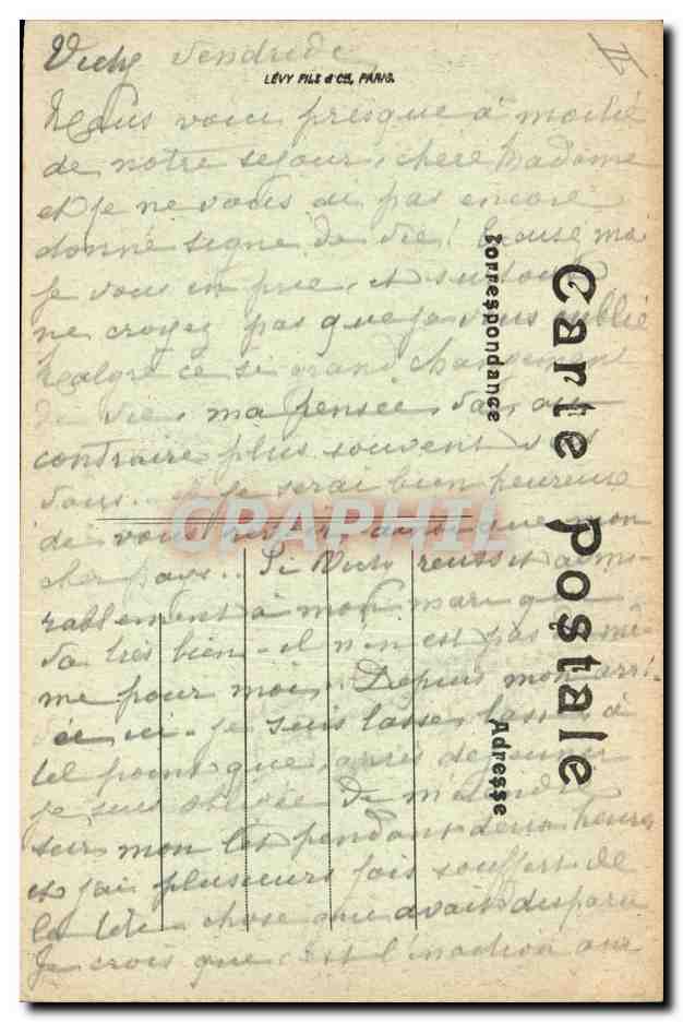 CPA Folklore Auvergne Environs de Vichy Types de Bourbonnaises  — Verso