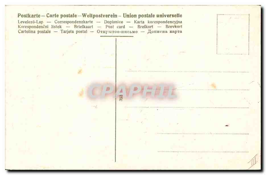 CPA Fantaisie Fleurs Personnages Mousquetaire Chat — Verso