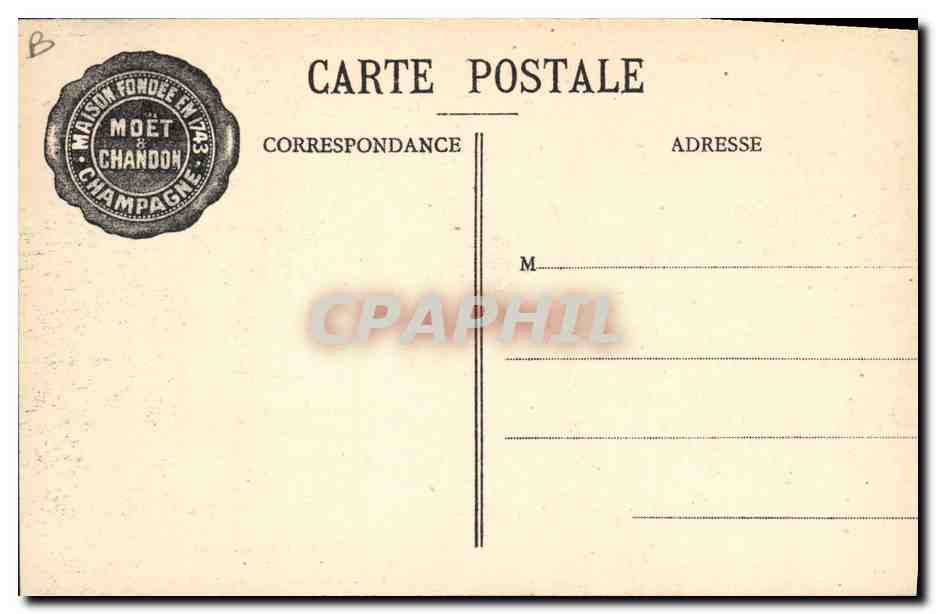 Rangement des Vins en Bouteilles — Moët et Chandon — Imp. Cheque, Epernay — Achterkant