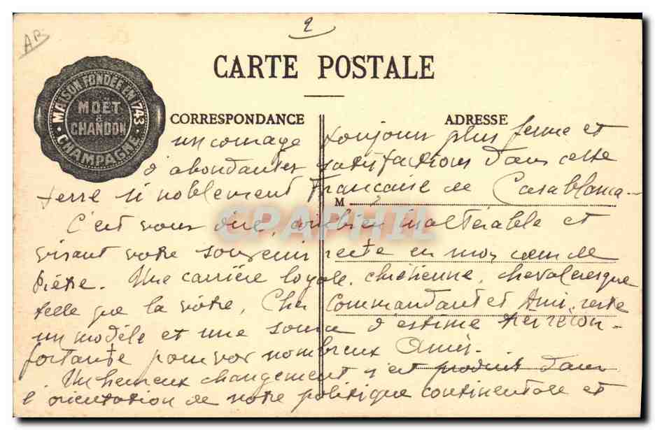 CPA Folklore Vin Vignoble Vendanges Champagne Moet et Chandon Les vendanges a Ay Champagne  — Rückseite