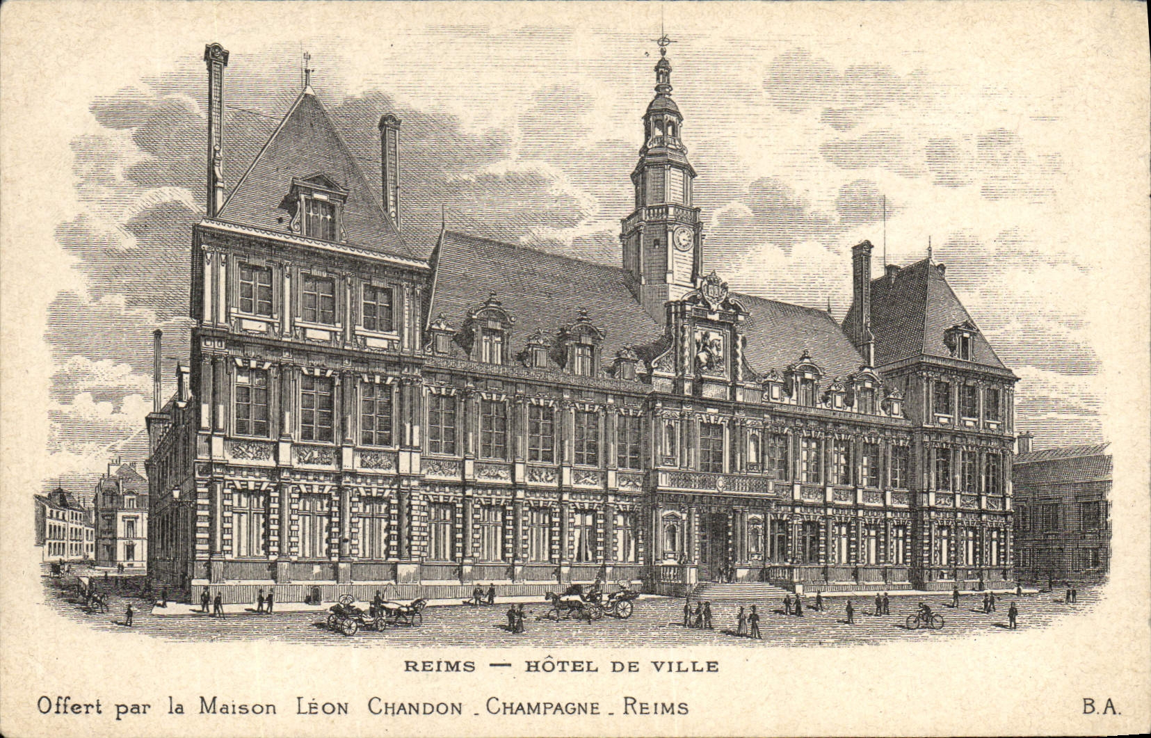 CPA Folklore Vin Vignoble Vendanges Champagne Reims Hotel de ville Vue d'une cave a pupitres
