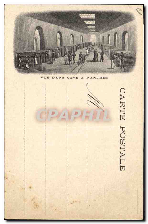 Vue d'une cave à pupitres — Pupitres — Carte postale