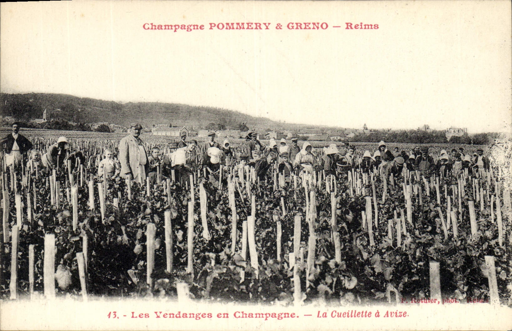 CPA Folklore Vin Vignoble Vendanges Champagne Pommery & Greno Reims La cueillette a Avize 