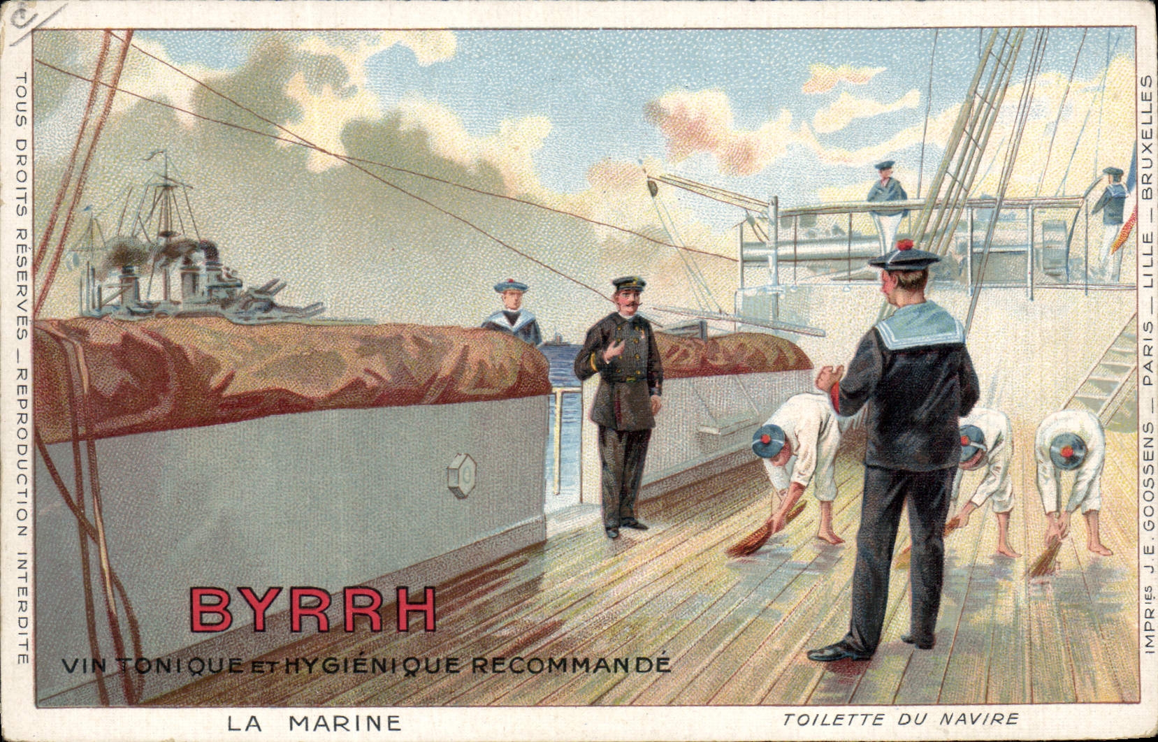 CPA Publicite Byrrh La marine Toilette du navire Bateau Marins
