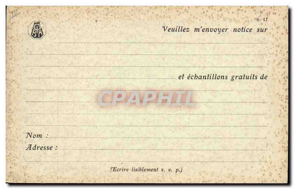 CPA Publicite Societe pour l'industrie chimique St Fons pers Lyon  — Verso