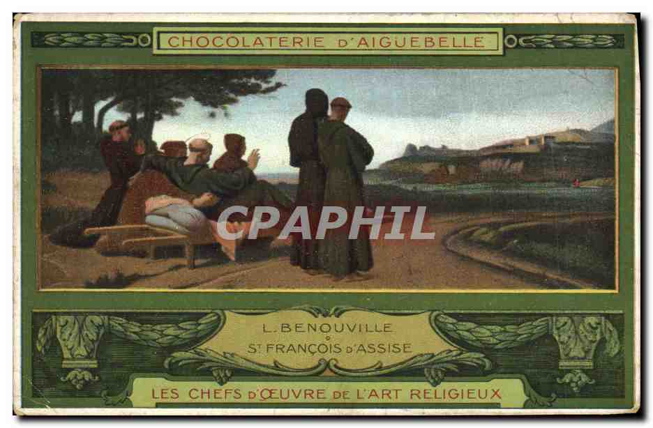 CPA Publicite Chocolaterie d'Aiguebelle Benouville St Francois d'Assise 