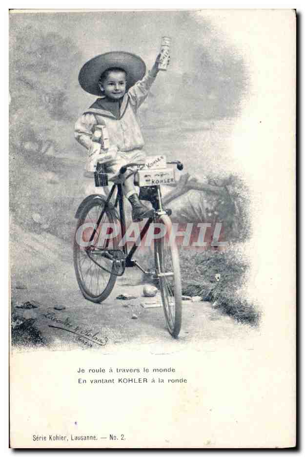 Enfant sur vélo — Je roule à travers le monde — Série Kohlier, Lausanne, No. 2