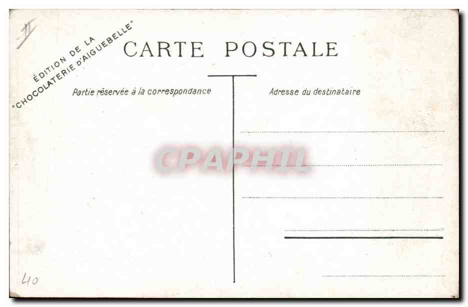 CPA Publicite Chocolaterie d'Aiguebelle Chateau de Sully Bourgogne Mal de Mac-Mahon — Rückseite
