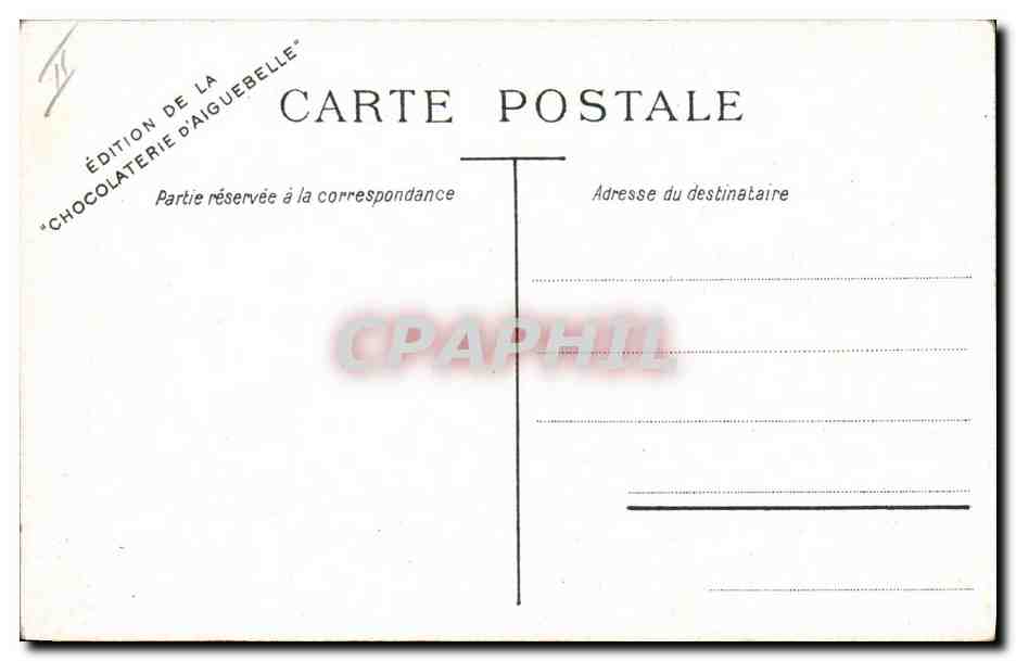 CPA Publicite Chocolaterie d'Aiguebelle Chateau de Lichtenstein Hohenzollern Frederic VI Prince — Verso