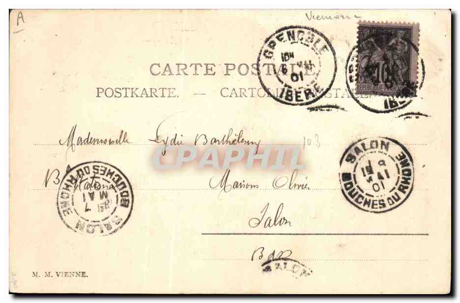 Fille avec moutons et lapins — scène pastorale — Roselie — Verso